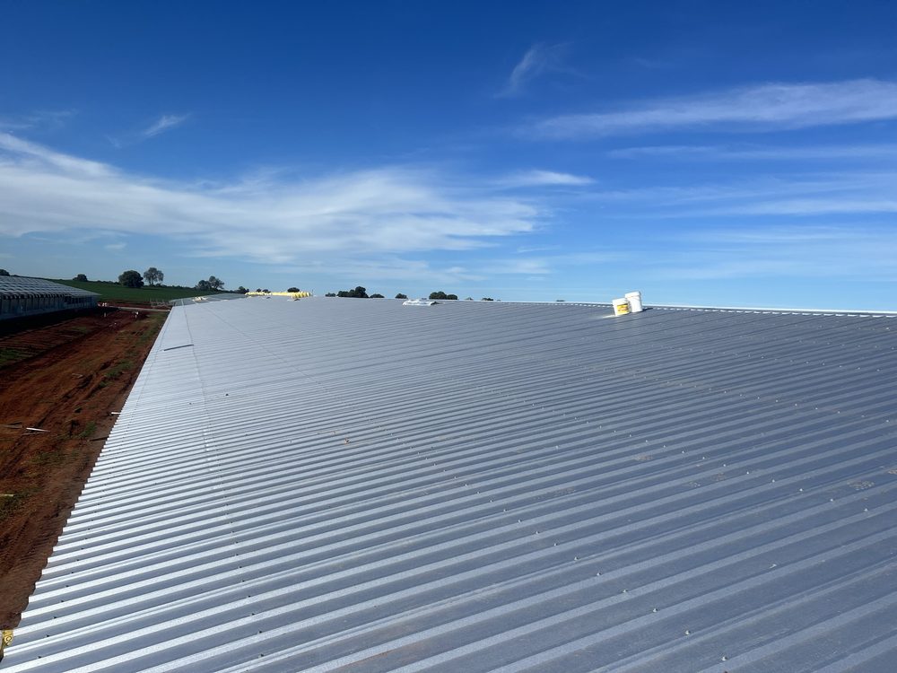 Finished corrugated metal roof